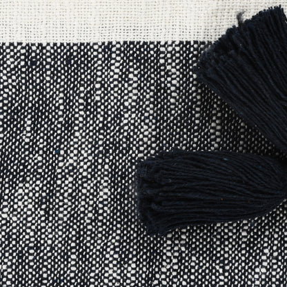 Orange Woven Cotton Striped Throw Blanket