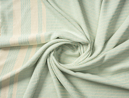Blue and White Woven Cotton Striped Throw Blanket