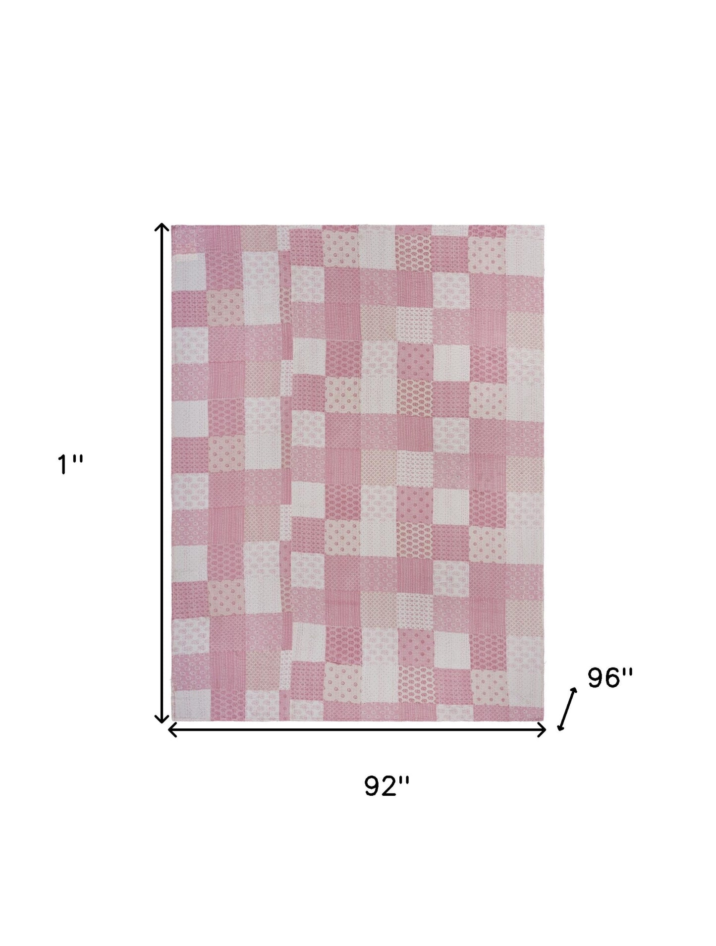 Pink Knitted Cotton Geometric Reversable Throw