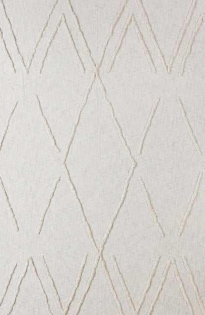Ivory Woven Cotton Geometric Throw