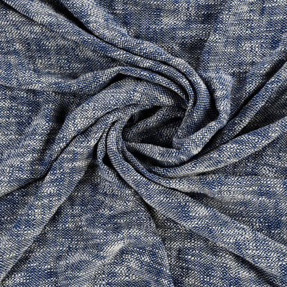 Blue and White Woven Cotton Solid Color Throw Blanket