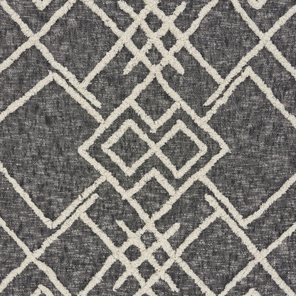 Black and Gray Woven Cotton Geometric Throw Blanket