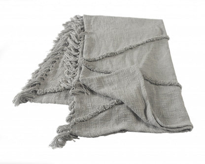 Orange Woven Cotton Solid Color Throw Blanket
