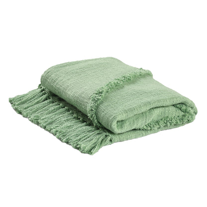 Orange Woven Cotton Solid Color Throw Blanket