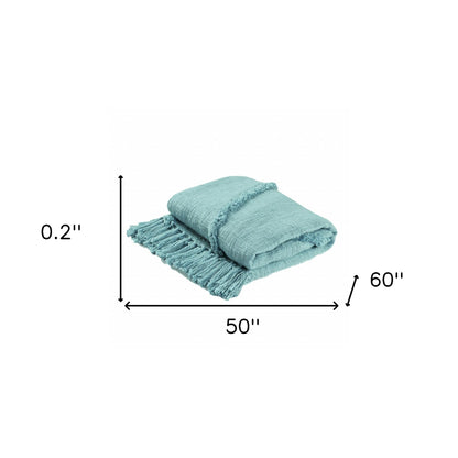 Orange Woven Cotton Solid Color Throw Blanket