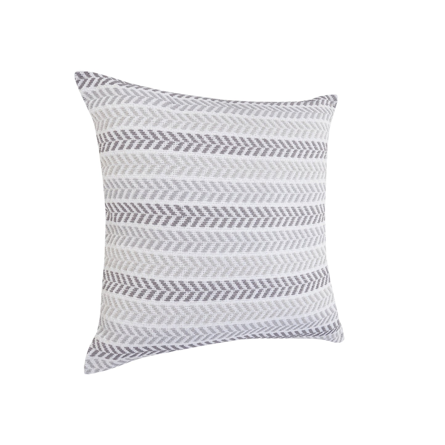 18" X 18" Blue White And Gray 100% Cotton Chevron Zippered Pillow
