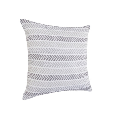 18" X 18" Blue White And Gray 100% Cotton Chevron Zippered Pillow