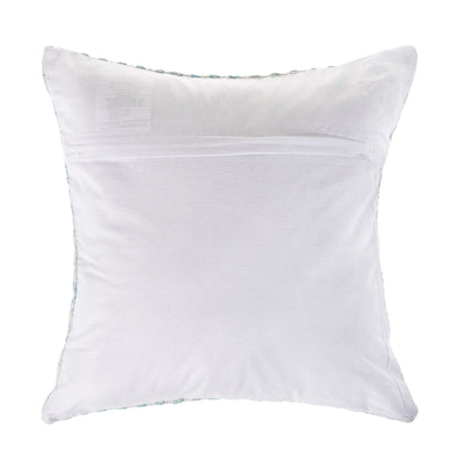 18" X 18" Blue White And Gray 100% Cotton Chevron Zippered Pillow