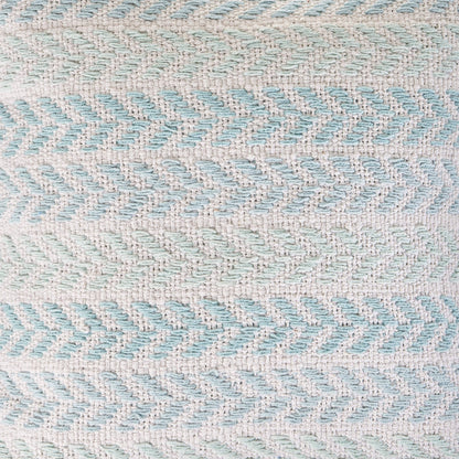 18" X 18" Blue White And Gray 100% Cotton Chevron Zippered Pillow