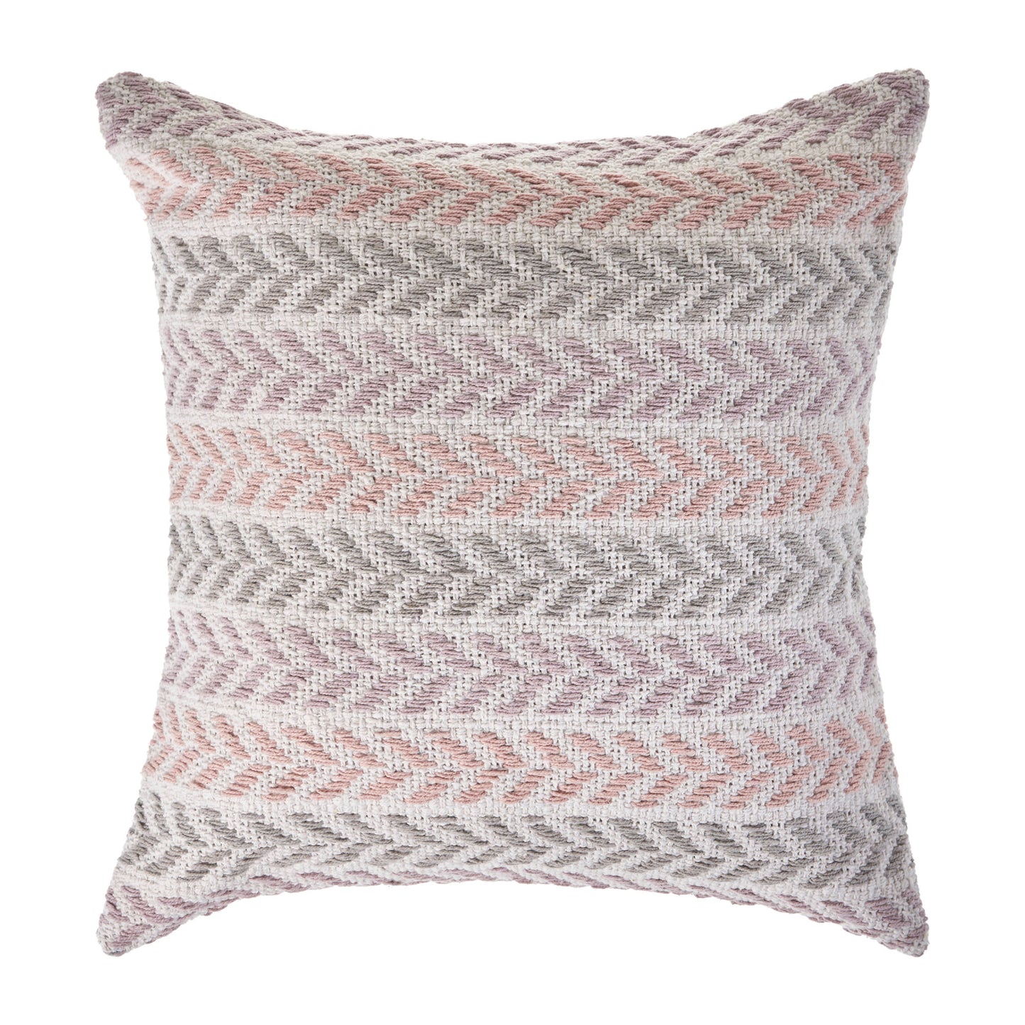 18" X 18" Blue White And Gray 100% Cotton Chevron Zippered Pillow