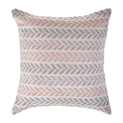 18" X 18" Blue White And Gray 100% Cotton Chevron Zippered Pillow