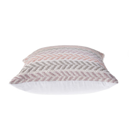 18" X 18" Blue White And Gray 100% Cotton Chevron Zippered Pillow