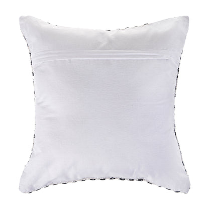 18" X 18" Blue White And Gray 100% Cotton Chevron Zippered Pillow