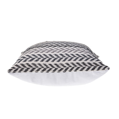 18" X 18" Blue White And Gray 100% Cotton Chevron Zippered Pillow
