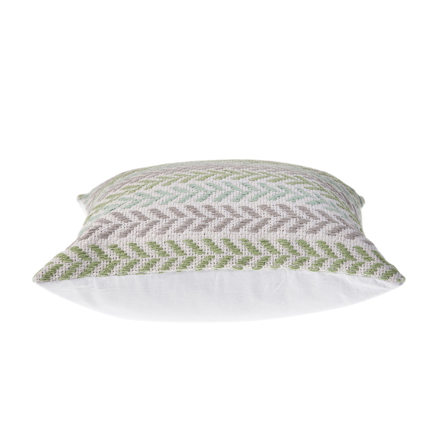 18" X 18" Blue White And Gray 100% Cotton Chevron Zippered Pillow