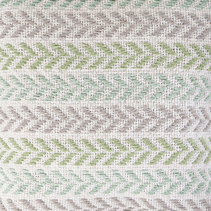 18" X 18" Blue White And Gray 100% Cotton Chevron Zippered Pillow