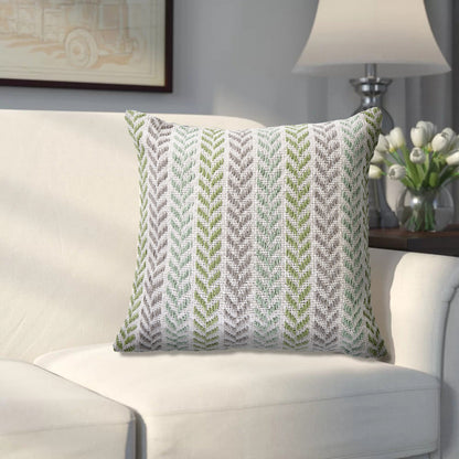 18" X 18" Blue White And Gray 100% Cotton Chevron Zippered Pillow