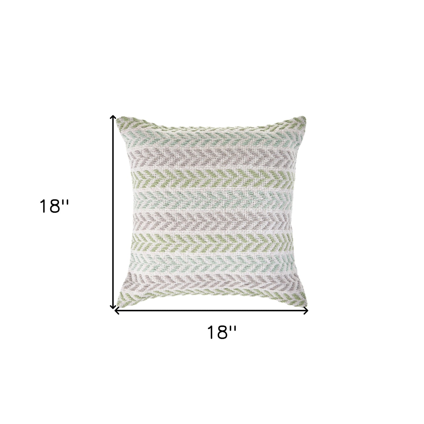 18" X 18" Blue White And Gray 100% Cotton Chevron Zippered Pillow