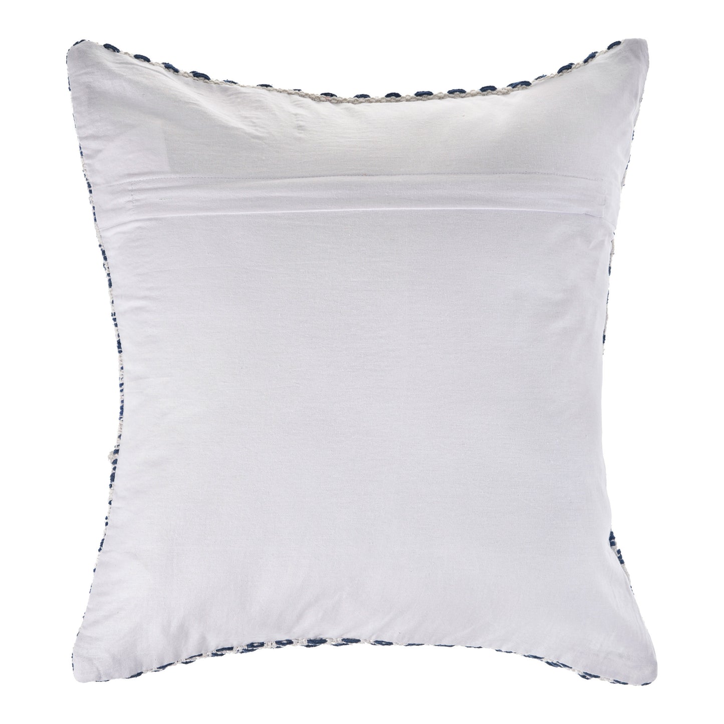 18" X 18" Blue White And Gray 100% Cotton Chevron Zippered Pillow