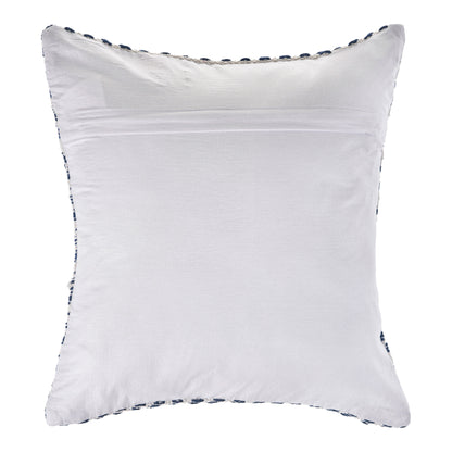 18" X 18" Blue White And Gray 100% Cotton Chevron Zippered Pillow