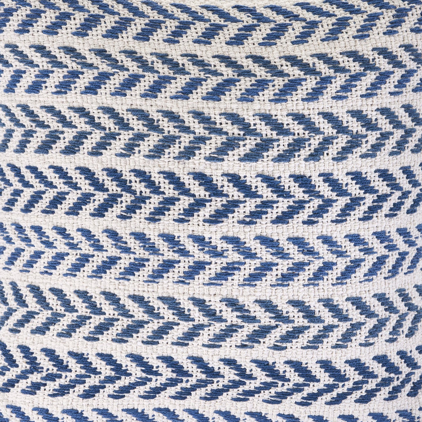 18" X 18" Blue White And Gray 100% Cotton Chevron Zippered Pillow