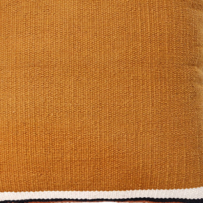 20" X 20" Orange White And Black 100% Cotton Geometric Zippered Pillow
