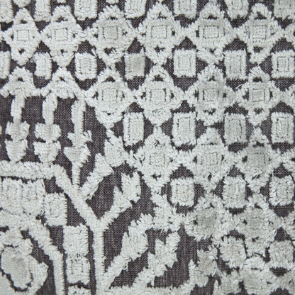 20" X 20" Silver Gray And Dark Gray Viscose Geometric Zippered Pillow