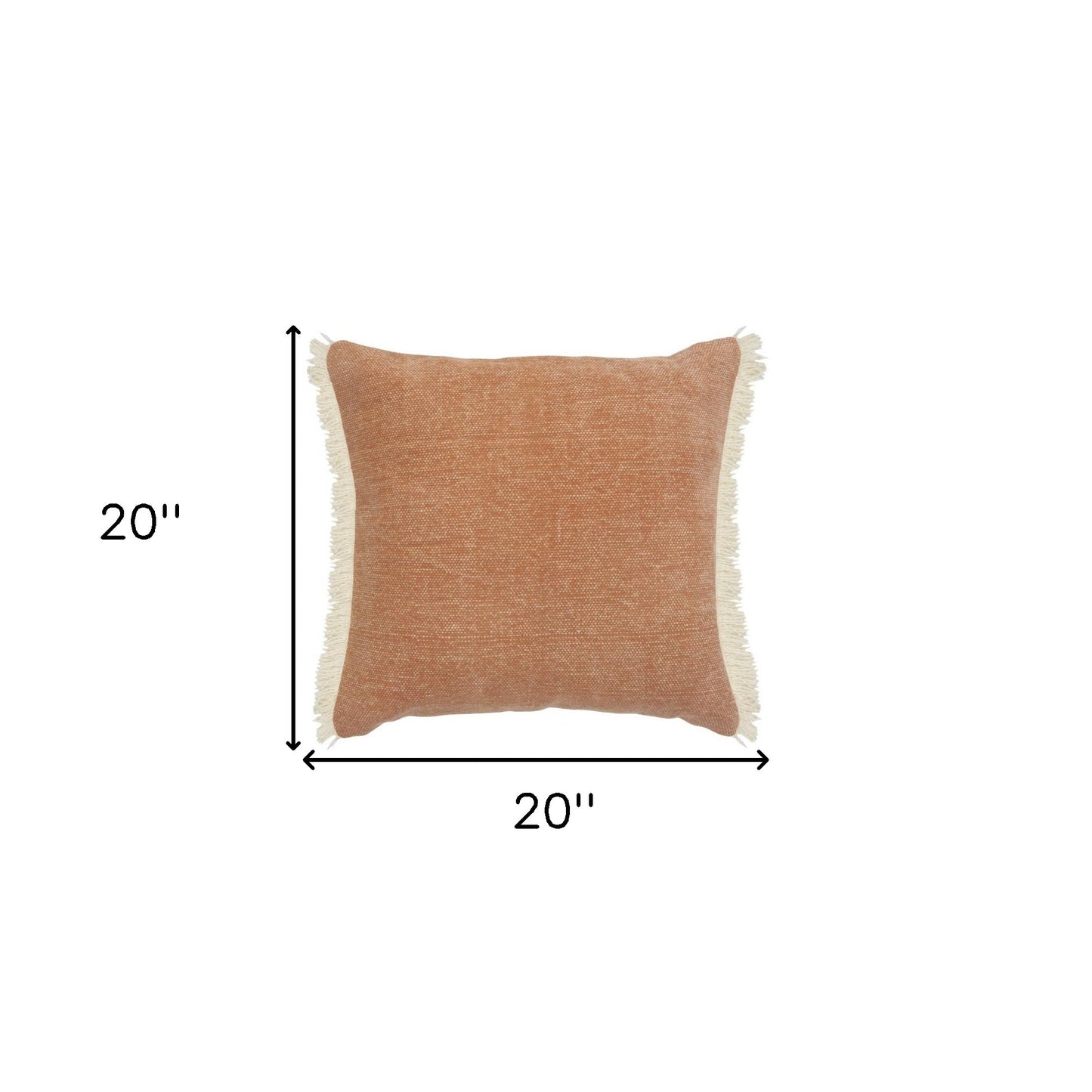 14" X 36" Orange And Tan 100% Cotton Zippered Pillow