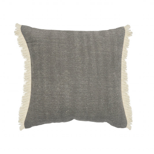 14" X 36" Orange And Tan 100% Cotton Zippered Pillow