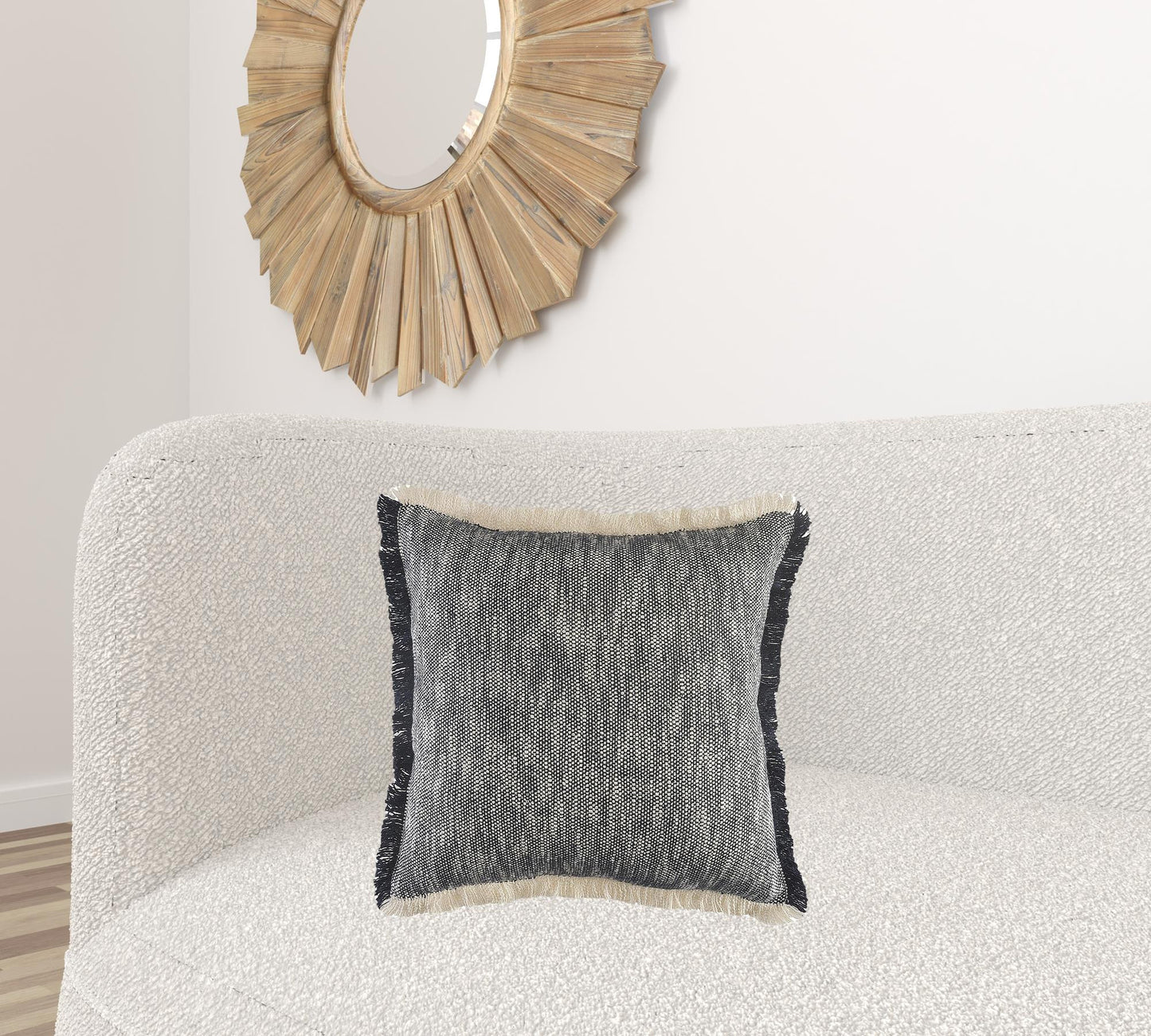 20" X 20" Micro Gray 100% Cotton Zippered Pillow