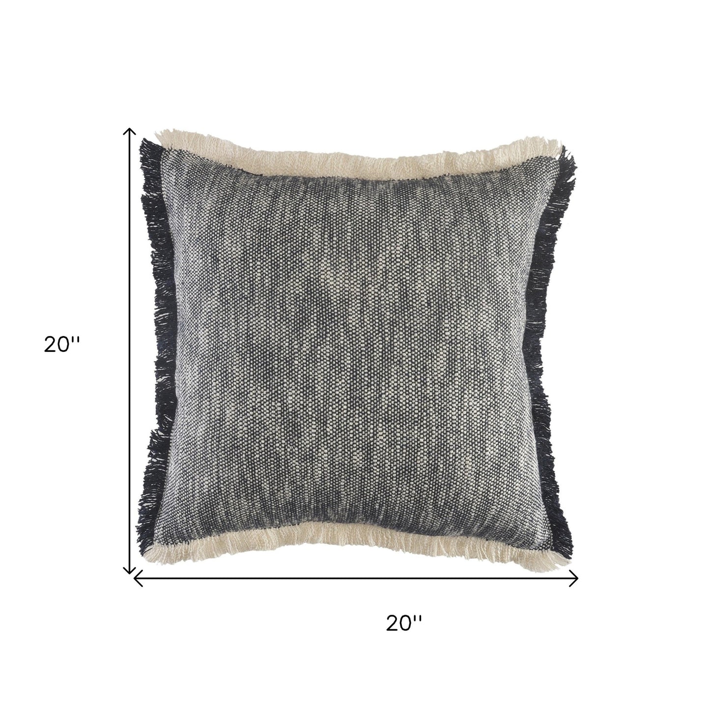 20" X 20" Micro Gray 100% Cotton Zippered Pillow
