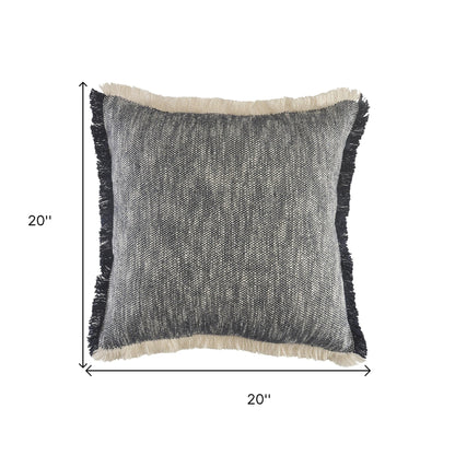20" X 20" Micro Gray 100% Cotton Zippered Pillow