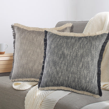 20" X 20" Micro Gray 100% Cotton Zippered Pillow
