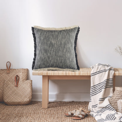 20" X 20" Micro Gray 100% Cotton Zippered Pillow