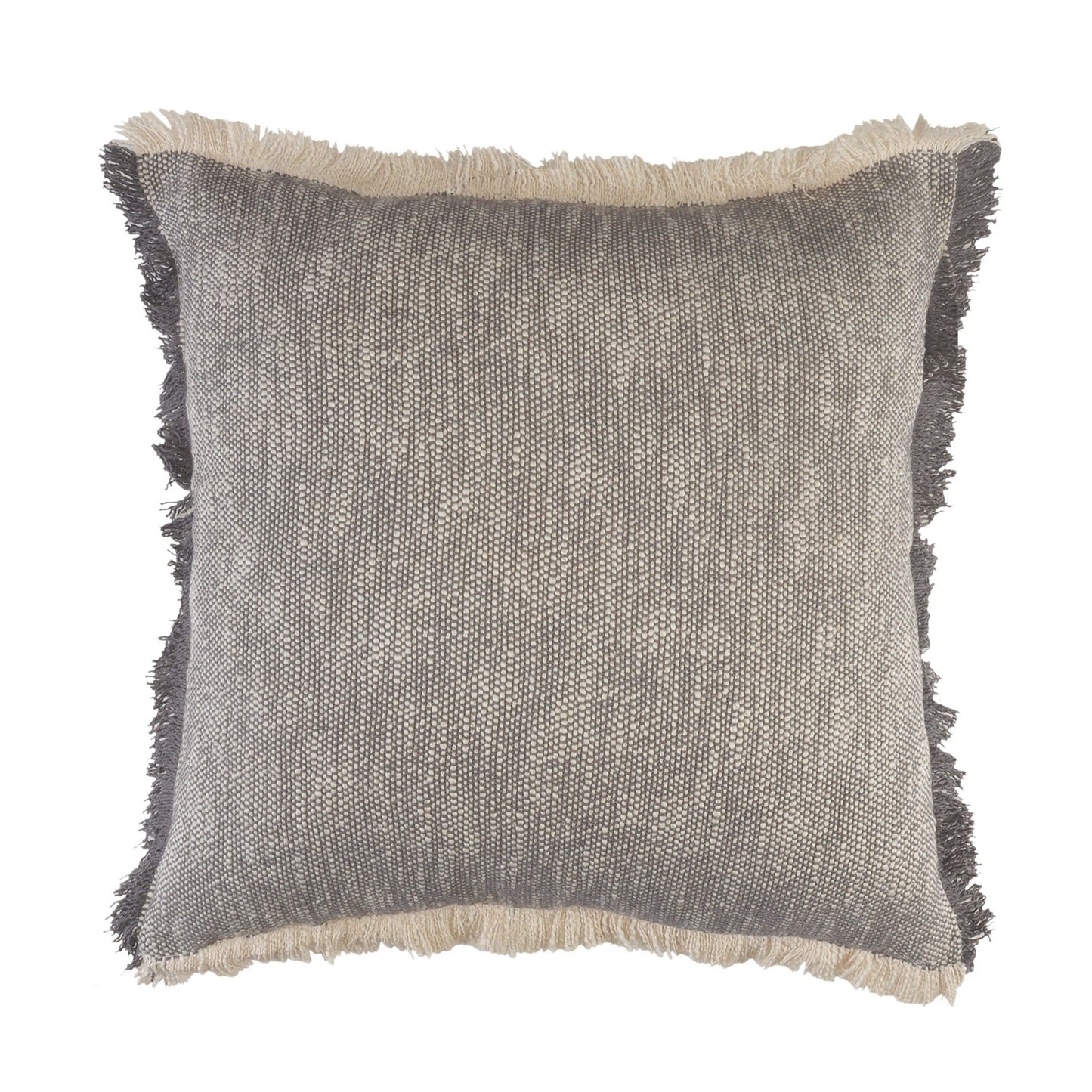20" X 20" Micro Gray 100% Cotton Zippered Pillow