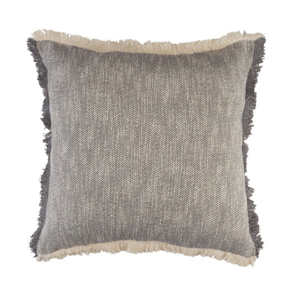 20" X 20" Micro Gray 100% Cotton Zippered Pillow