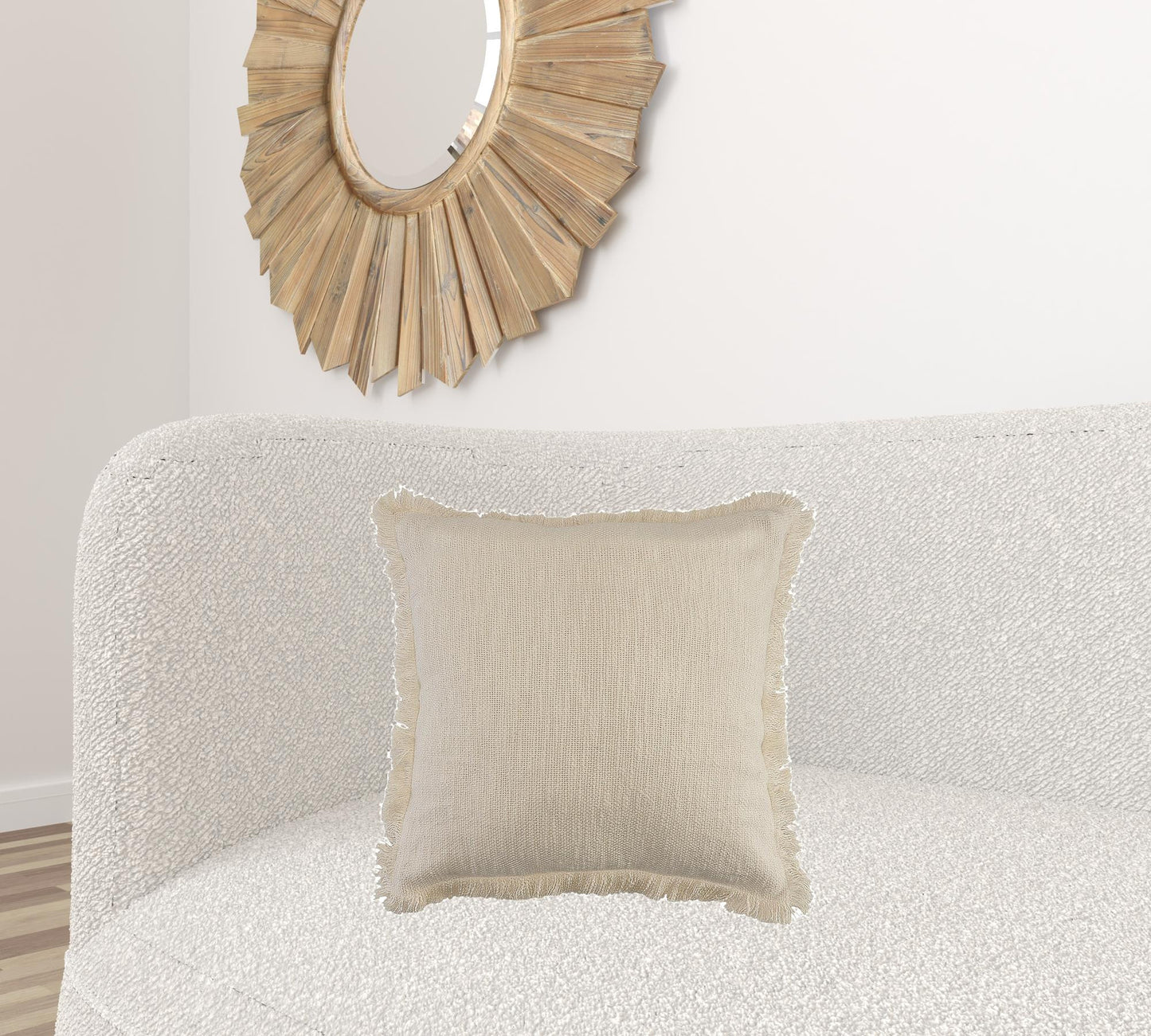 20" X 20" Micro Gray 100% Cotton Zippered Pillow