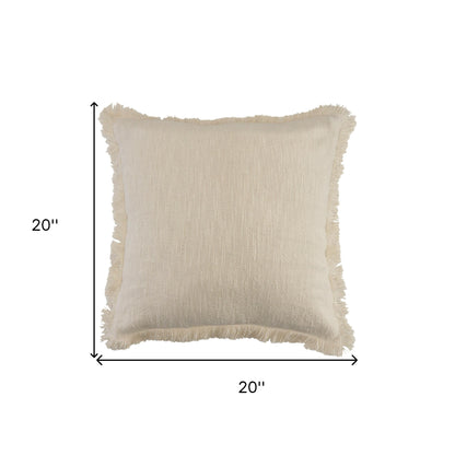 20" X 20" Micro Gray 100% Cotton Zippered Pillow