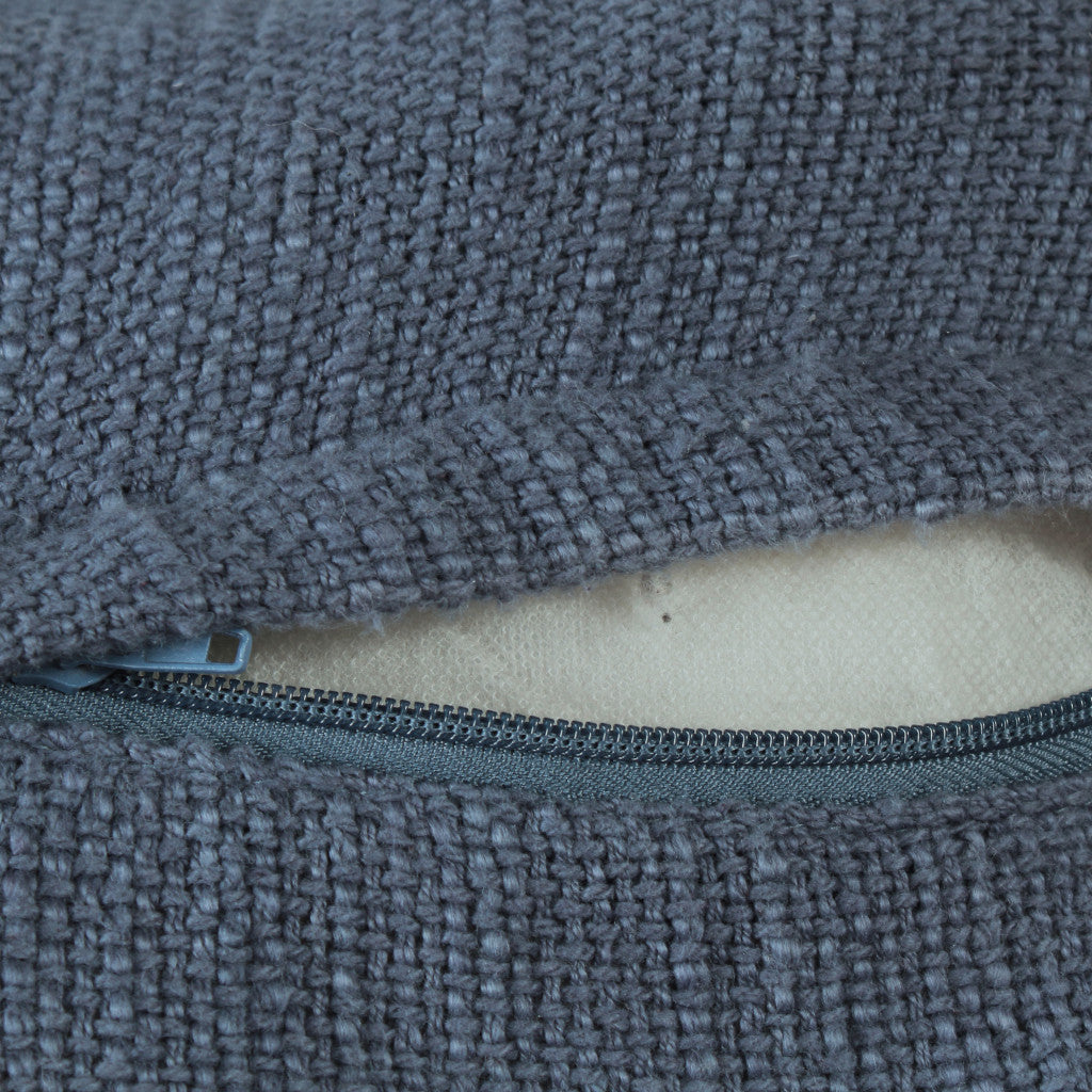 20" X 20" Micro Gray 100% Cotton Zippered Pillow