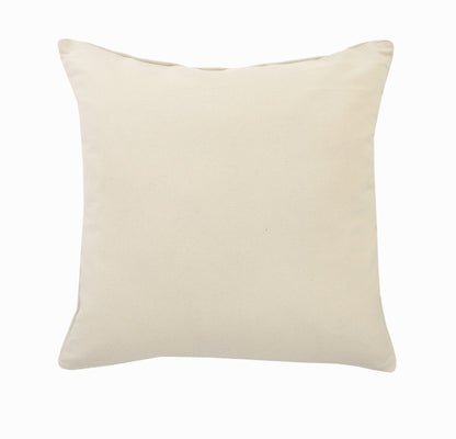 20" X 20" Cream Black And Gray 100% Cotton Geometric Zippered Pillow