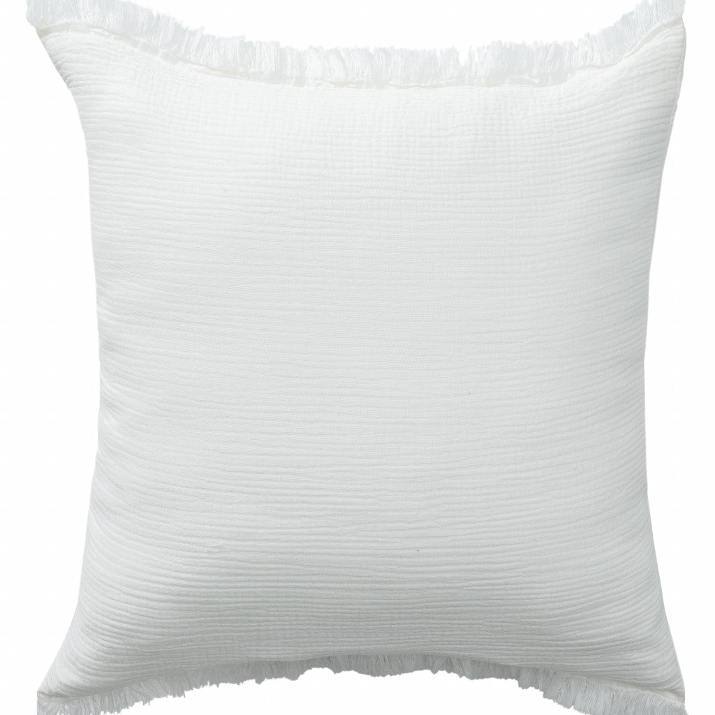 20" X 20" Blue Gray And Cream 100% Cotton Zippered Pillow