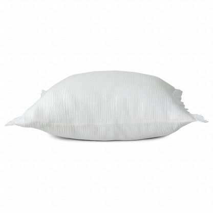 20" X 20" Blue Gray And Cream 100% Cotton Zippered Pillow