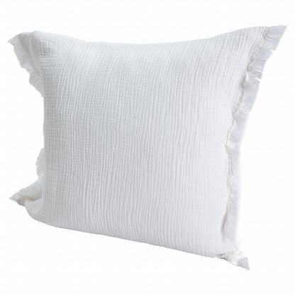 20" X 20" Blue Gray And Cream 100% Cotton Zippered Pillow