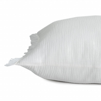20" X 20" Blue Gray And Cream 100% Cotton Zippered Pillow