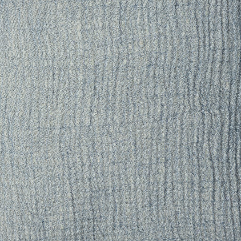 20" X 20" Blue Gray And Cream 100% Cotton Zippered Pillow