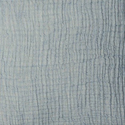 20" X 20" Blue Gray And Cream 100% Cotton Zippered Pillow