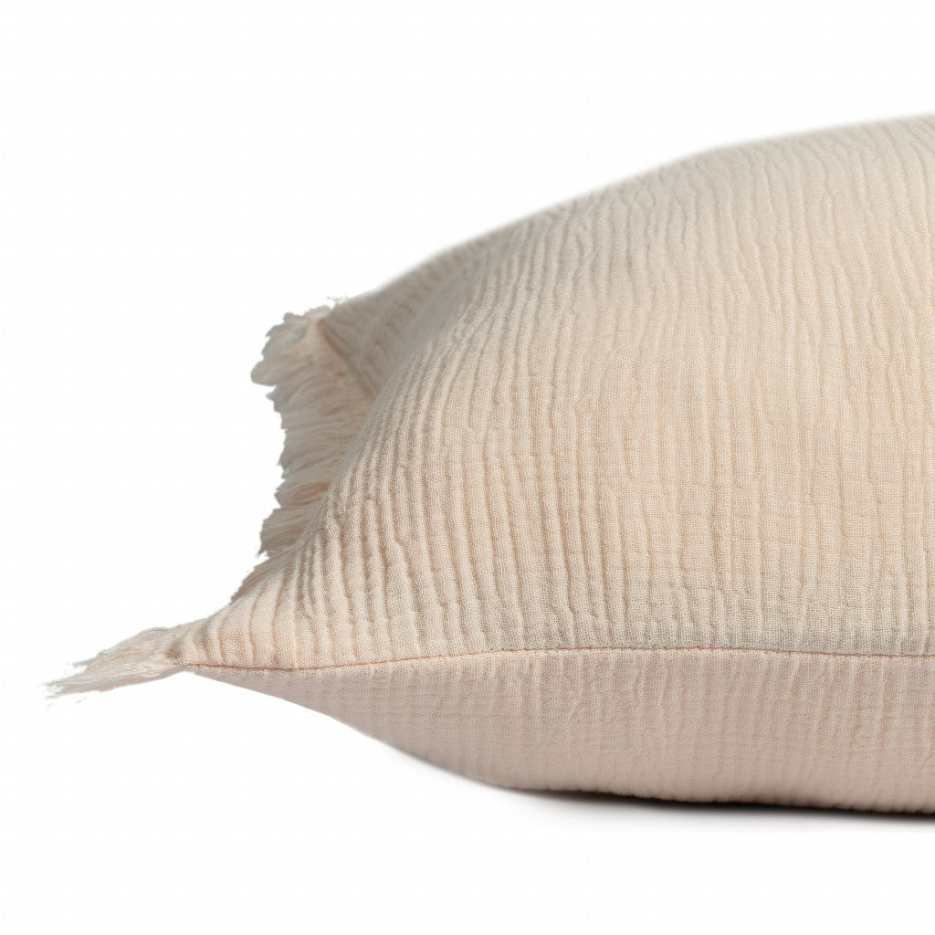20" X 20" Blue Gray And Cream 100% Cotton Zippered Pillow