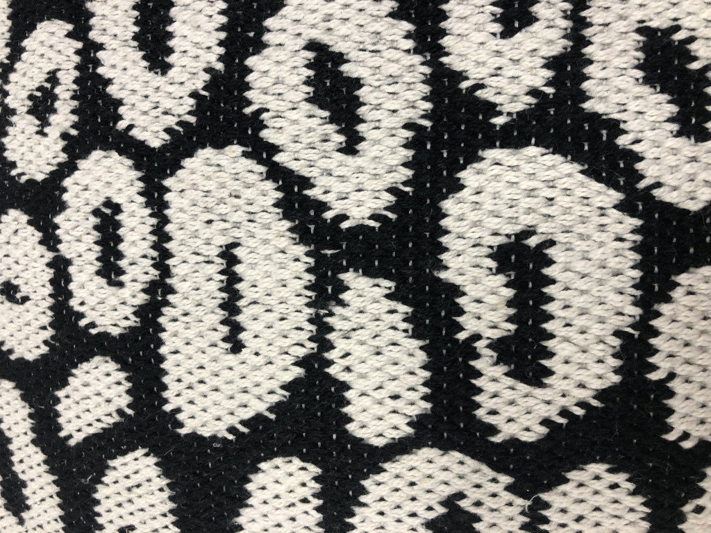 24" X 24" Black And White 100% Cotton Animal Print Zippered Pillow
