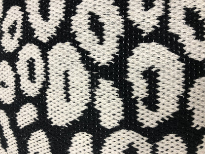 24" X 24" Black And White 100% Cotton Animal Print Zippered Pillow