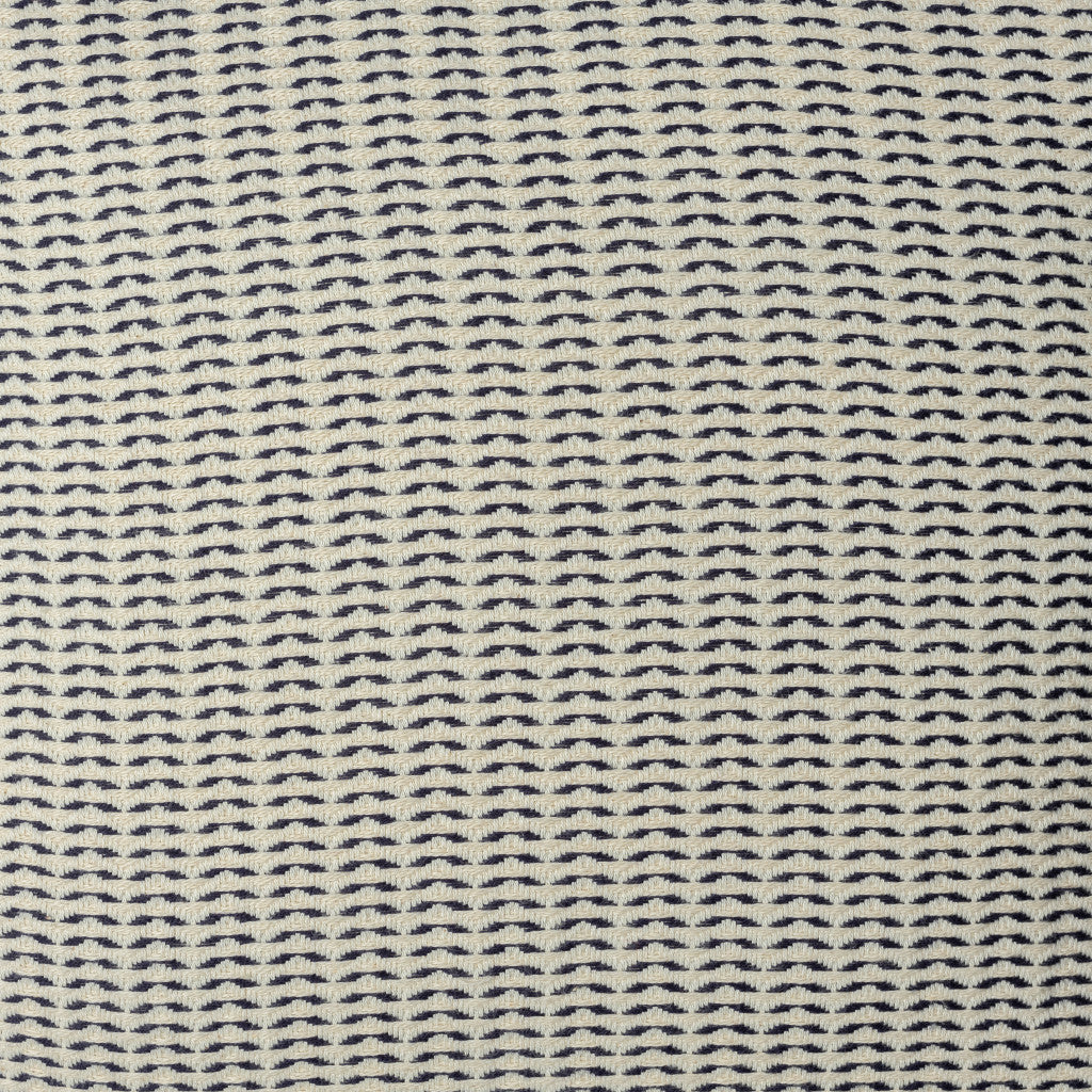 18" X 18" Beige And Ivory 100% Cotton Striped Zippered Pillow